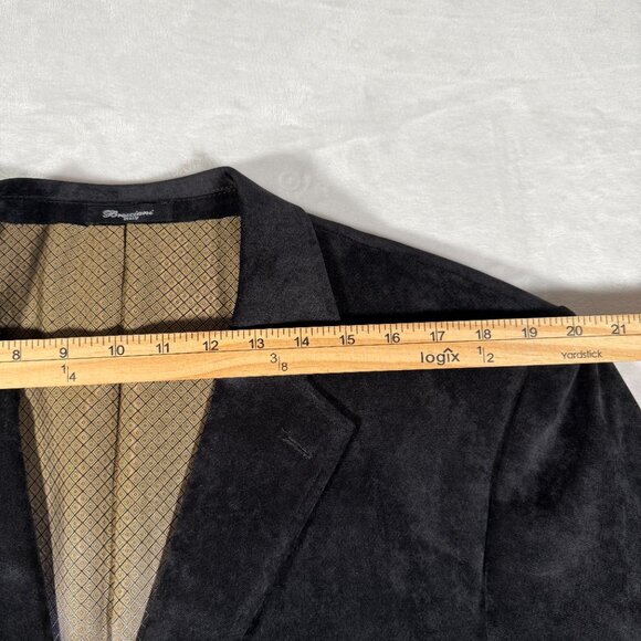 Bresciani Italy Blazer Men Size 40 Black Velour 2-Button Jacket Casual Party NWT - Picture 2 of 13